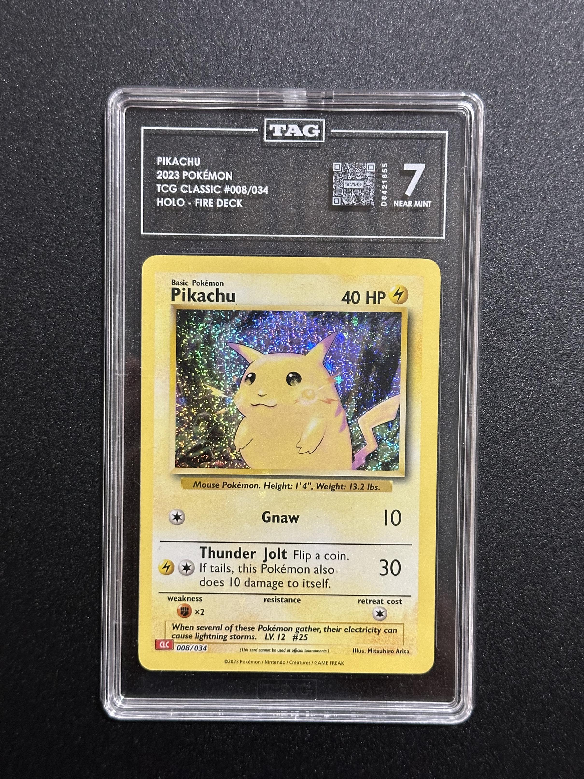 Pikachu 008/034 Holo TCG Classic Fire Deck TAG 7 NM - front